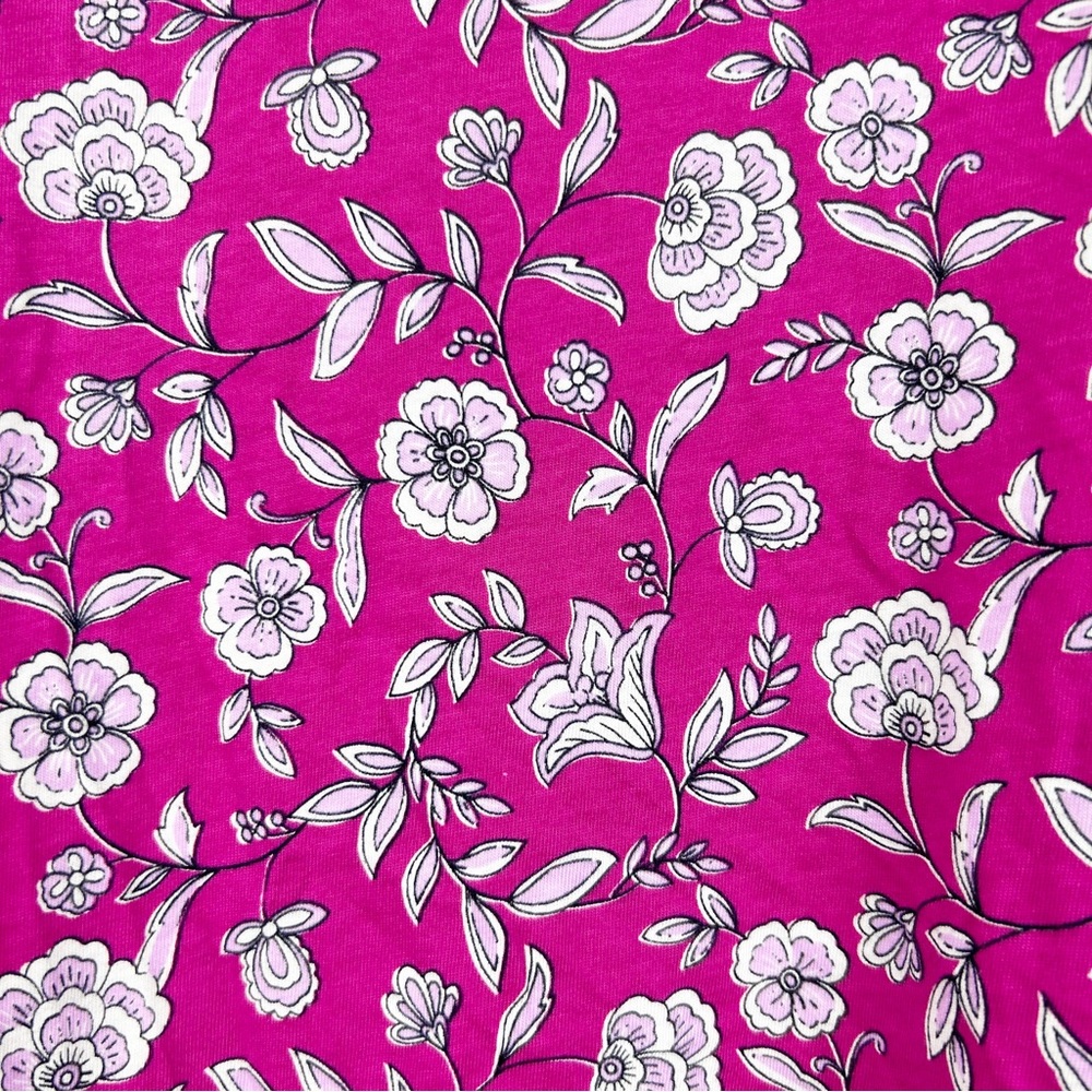 Loft Floral Cinched Puff Sleeve Tee NWT Medium - Picture 8 of 9